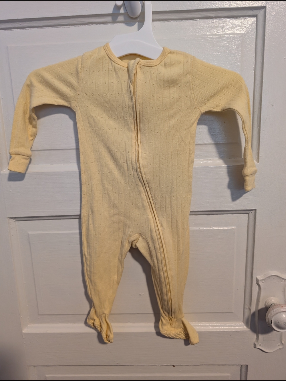 cloud island Pale Yellow Ribbed Footed One-Piece